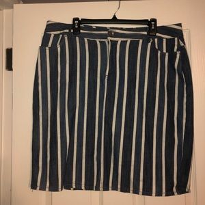 Striped Jean Skirt